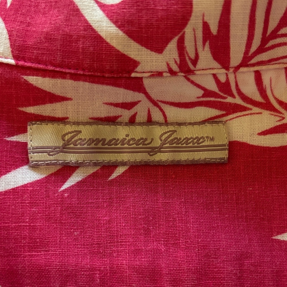Jamaica Jaxx Pink and White Tropical Shirt - Picture 2 of 5
